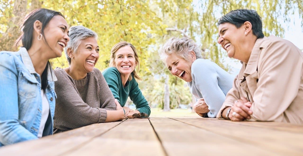 Women laughing together